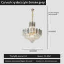 French bead chain crystal chandelier gold and chrome dining room