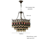 French brass crystal floral chandelier dining room beaded fringe