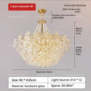 French chandelier pearl rose gold pendant light bedroom decor