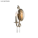 French country brass finish sconce light bedroom crystal wall lamp