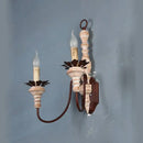 French country distressed white antique retro wall sconces bedroom