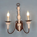 French country distressed white antique retro wall sconces bedroom