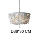 French country wood bead chandelier for bedroom or dining room