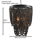 French country wood bead chandelier for bedroom or dining room