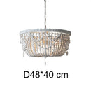French country wood bead chandelier for bedroom or dining room