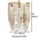 French country wood bead chandelier for bedroom or dining room