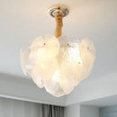 French cream crystal chandelier living room white petal glass light