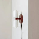 French cream double headed brass wall lamp for bedroom