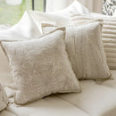 French cream jacquard floral pillow covers living room decor