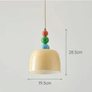 French cream style yellow ceramic pendant light bedroom chandelier