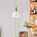 French cream style yellow ceramic pendant light bedroom chandelier