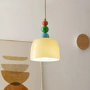 French cream style yellow ceramic pendant light bedroom chandelier