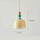 French cream style yellow ceramic pendant light bedroom chandelier