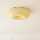 French cream translucent glass ceiling lamp for bedroom