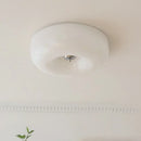French cream translucent glass ceiling lamp for bedroom