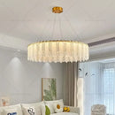 French cream wind crystal chandelier – living room gold pendant light