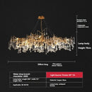 French crystal chandelier gold branch light dining room