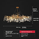 French crystal chandelier gold branch light dining room
