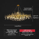 French crystal chandelier gold branch light dining room
