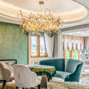 French crystal chandelier gold branch light dining room