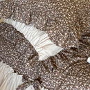 French floral washed cotton bedding set beige & brown bedroom ruffles