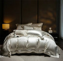 French hollow luxury white & silver bedding set bedroom decor