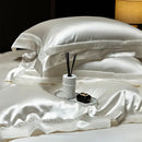 French hollow luxury white & silver bedding set bedroom decor