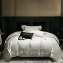 French lace edge white & silver bedding set bedroom duvet cover