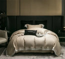 French lace edge white & silver bedding set bedroom duvet cover