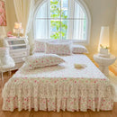 French lace ruffles cream floral bedding set – bedroom decor