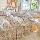 French lace ruffles cream floral bedding set – bedroom decor