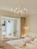 French light luxury white crystal chandelier living room lamp