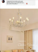 French light luxury white crystal chandelier living room lamp