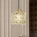 French light luxury white flower glass chandelier bedroom pendant light