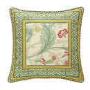 French linen flax bird and flower lumbar pillow cover bedroom decor