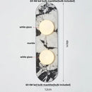 French luxury black & white marble led wall light bedroom sconce