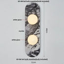 French luxury black & white marble led wall light bedroom sconce