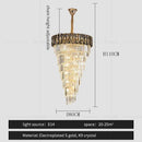 French luxury clear & amber crystal chandelier for living room