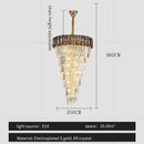 French luxury clear & amber crystal chandelier for living room