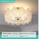 French luxury cream leaf glass chandelier living room light