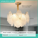 French luxury cream leaf glass chandelier living room light