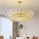 French luxury gold crystal rose chandelier dining room light