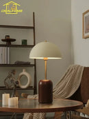 French medieval solid wood cream table lamp bedroom