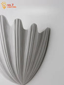 French medieval white shell wall lamp for bedroom ribbed gypsum light