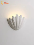 French medieval white shell wall lamp for bedroom ribbed gypsum light