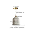 French minimalism ceramic white & gold pendant light dining room