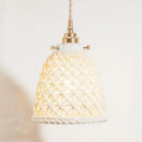 French minimalism ceramic white & gold pendant light dining room