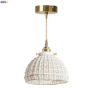French minimalism ceramic white & gold pendant light dining room
