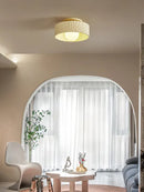French minimalist cream ceiling light living room diffused glow