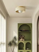 French minimalist cream ceiling light living room diffused glow